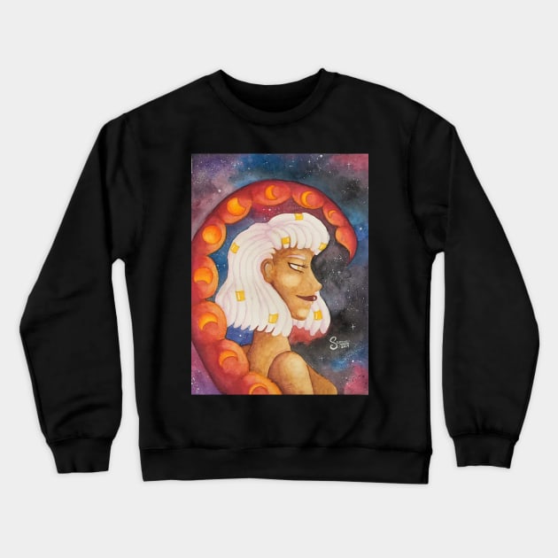 Scorpio Astrological Sign Space Portrait Crewneck Sweatshirt by SStormes